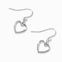 Silver Rhodium Heart 0.5&quot; Drop Earrings,