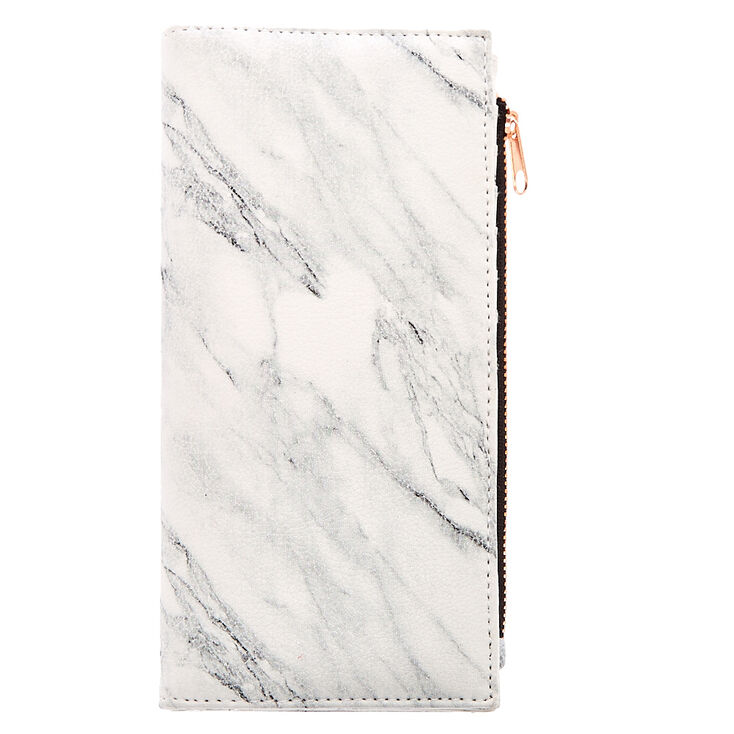 Marble & Rose Gold Slim Clutch Wallet,