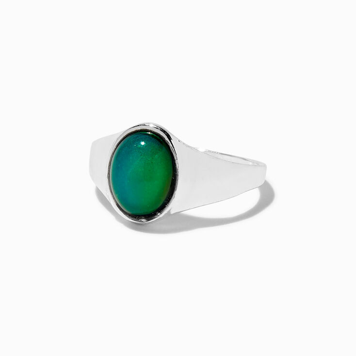 Silver-tone Oval Mood Ring,