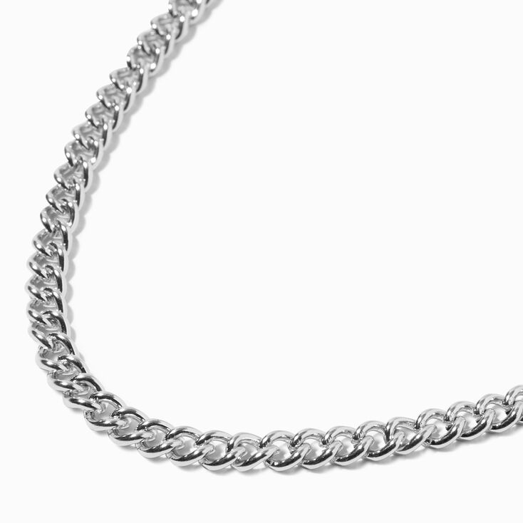 Silver 3MM Curb Chain Necklace,