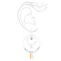 Silver Seashell Evil Eye Double Circle 2&quot; Drop Earrings,