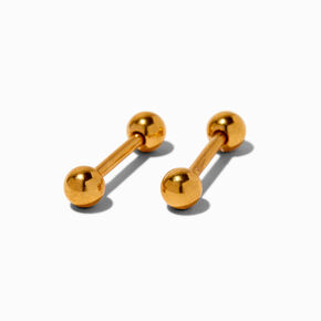 Gold-tone Titanium 14G Nipple Bars - 2 Pack,