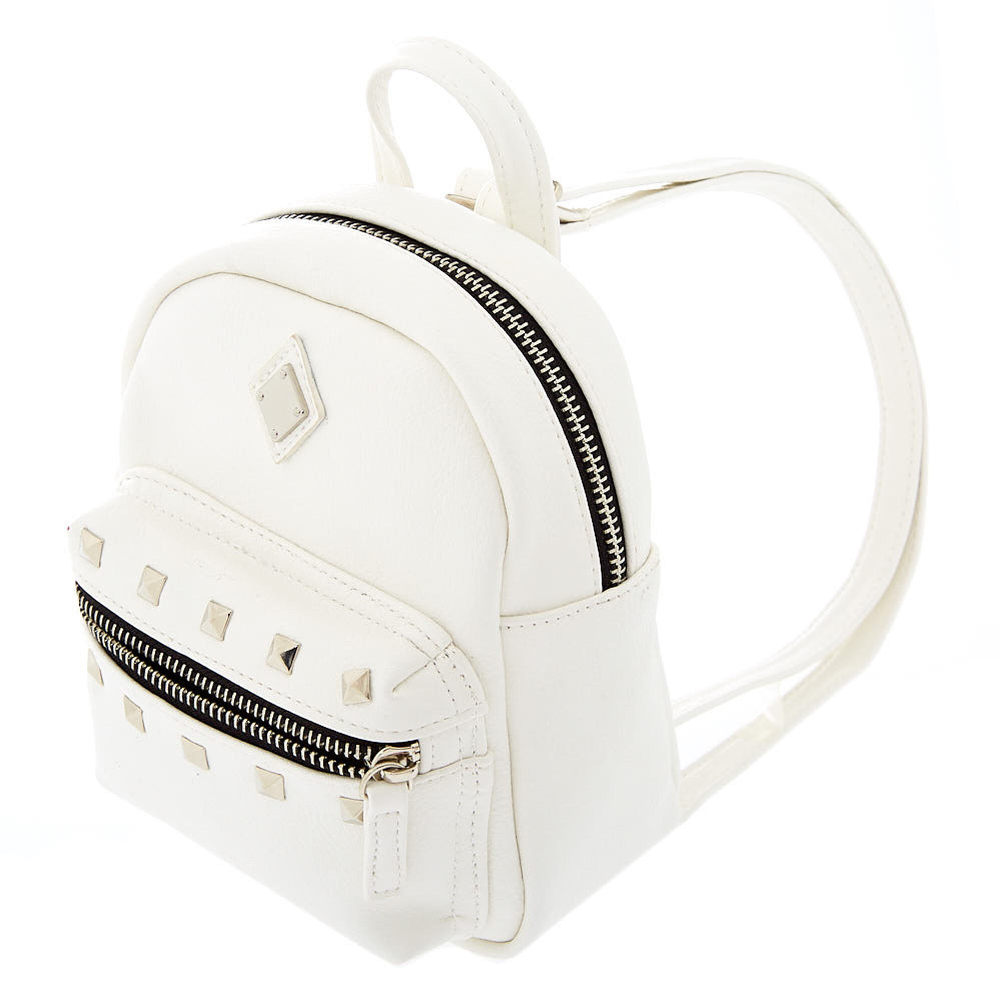 Leather Studded Mini Backpack - White | Icing US