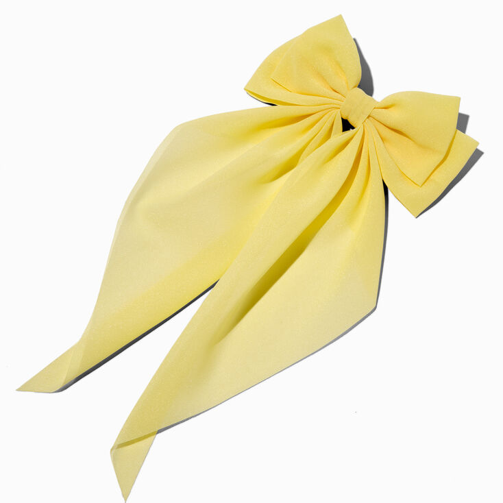 Lemon Yellow Long Tail Hair Bow Clip,