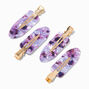 Purple Tortoiseshell No Crease Hair Styling Clips - 4 Pack,