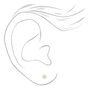 14kt Yellow Gold 3mm Bezel CZ Studs Ear Piercing Kit with Ear Care Solution,