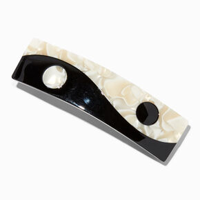 Yin Yang Rectangle Hair Barrette,