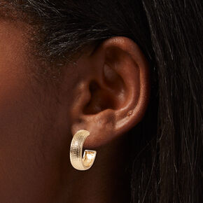 Gold Tire Print 20MM Hoop Earrings,