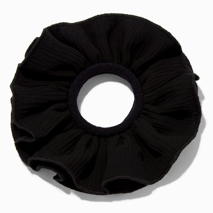 Black Ruffle Hair Scrunchie,