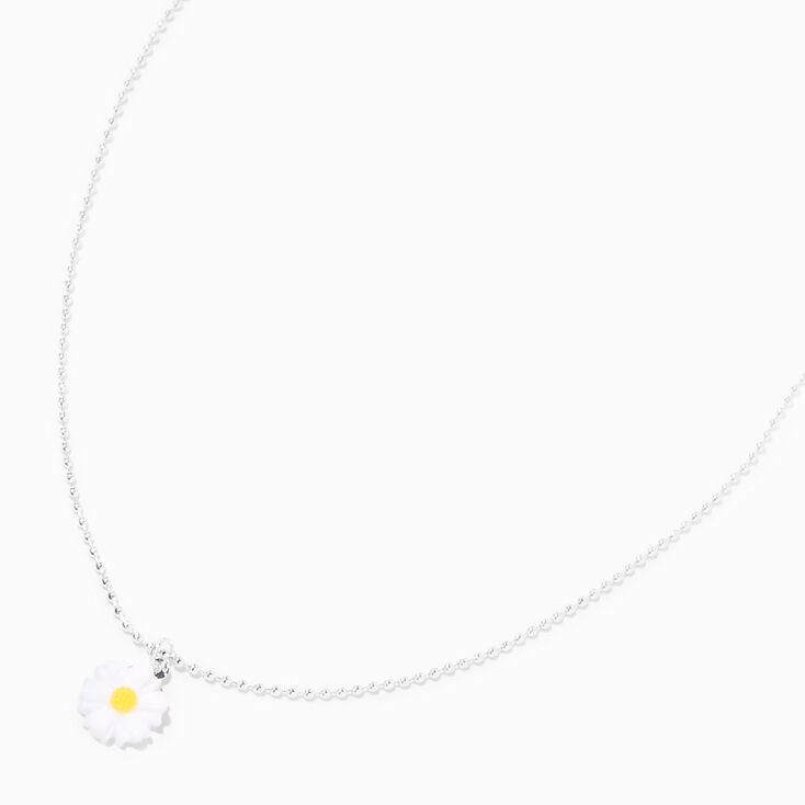 Silver Delicate Daisy Pendant Necklace,