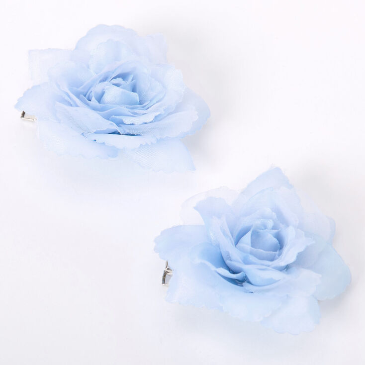 Mini Rose Hair Clips Dusty Blue 2 Pack Icing Us