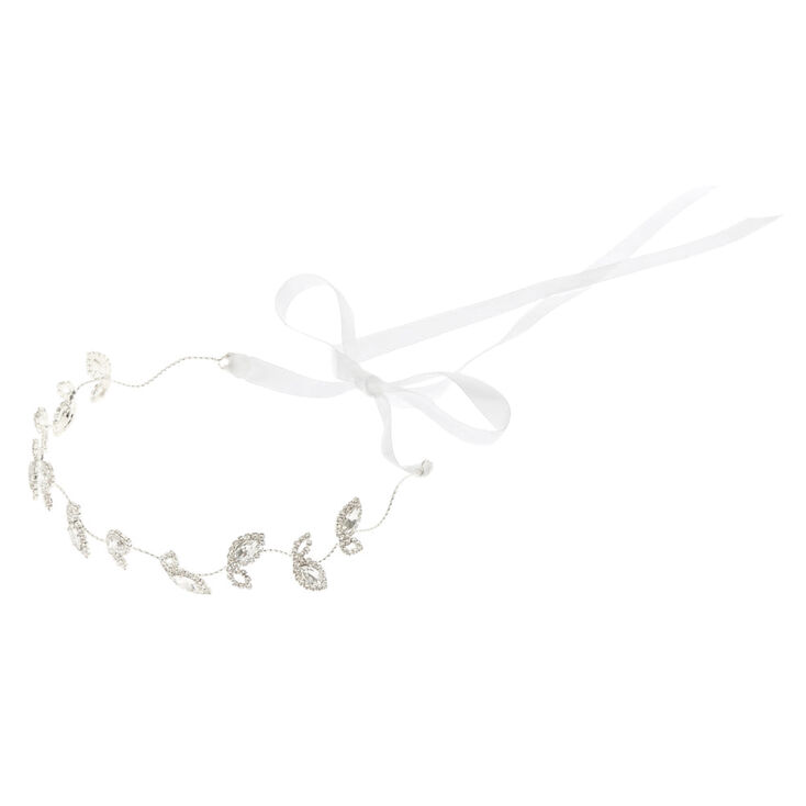 Silver-Tone Leaf Crystal Halo,