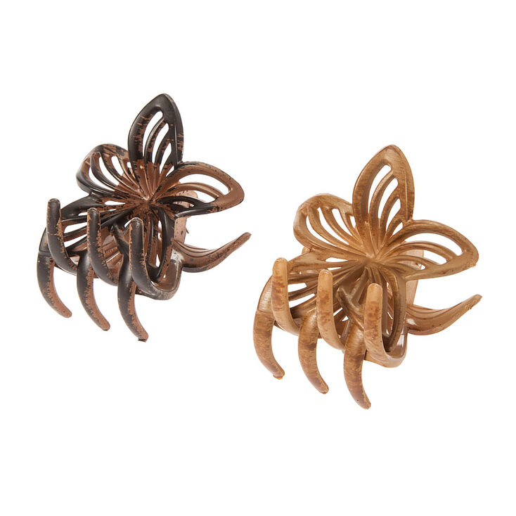 Faux Wood Star Shaped Flower Hair Claws,