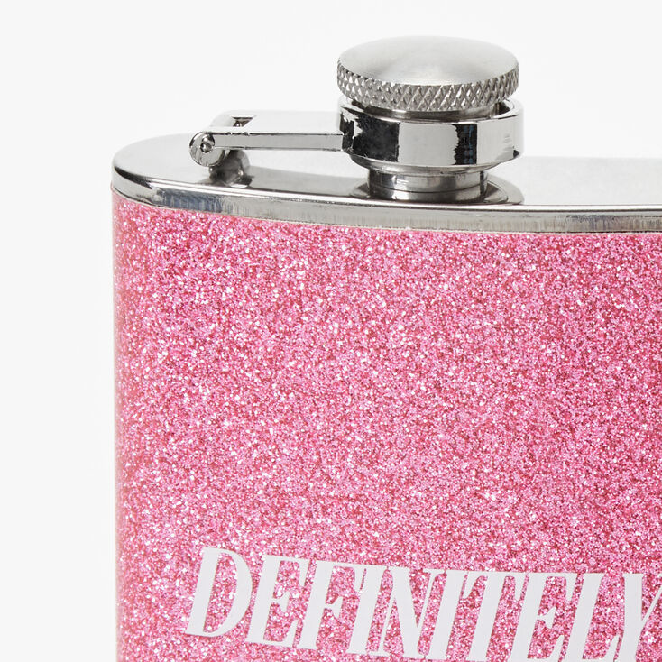 Definitely Water Pink Glitter Flask,