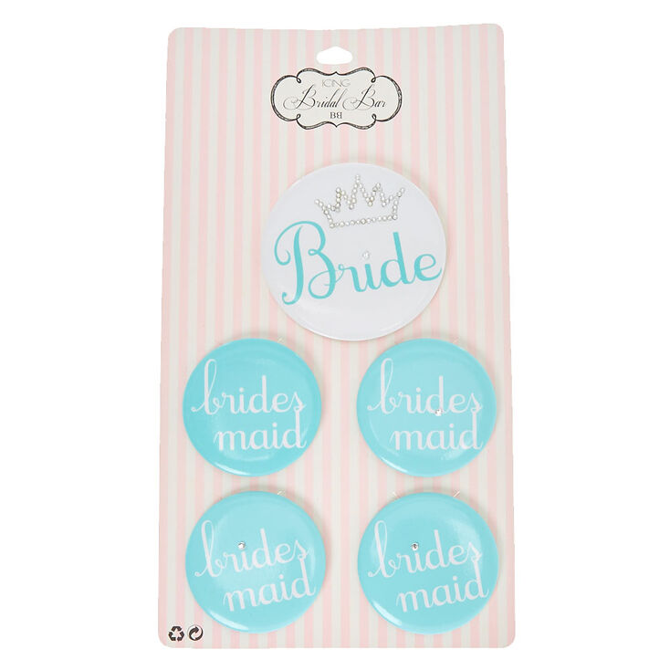 Bride & Bridesmaid Blue Button Set,