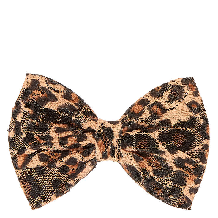 Leopard Print Bow Hair Clip,
