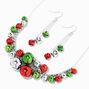 Jingle Bells Statement Necklace &amp; Drop Earrings Set,