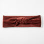 Velvet Knit Knotted Headwrap - Copper Brown,
