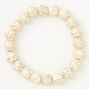 White Speckled Beaded Stretch Bracelet,