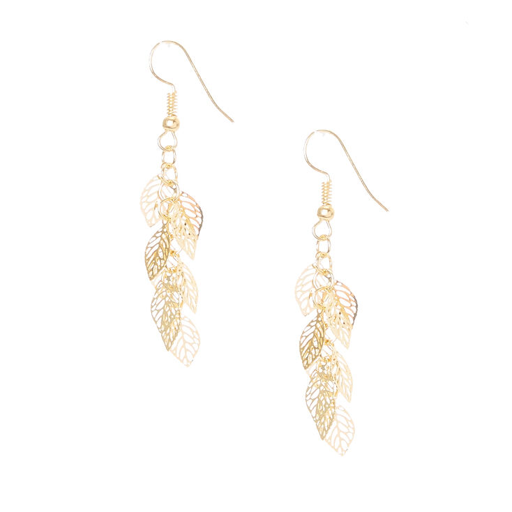 Gold Leaf Cut Out Drop Earrings,