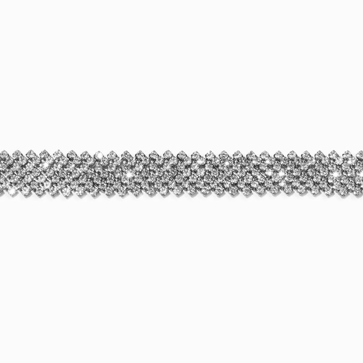 Hematite Zig Zag Crystal Choker Necklace,