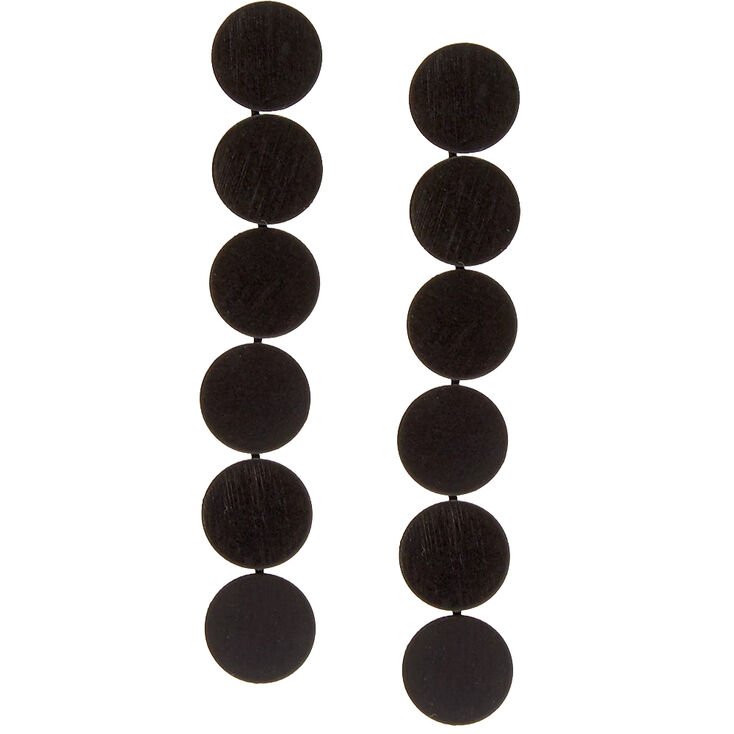 Matte Black Circle Plate Earrings,