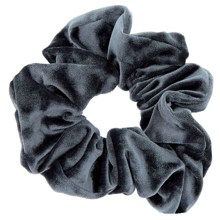 Oversized Velvet Hair Scrunchie - Slate Gray,