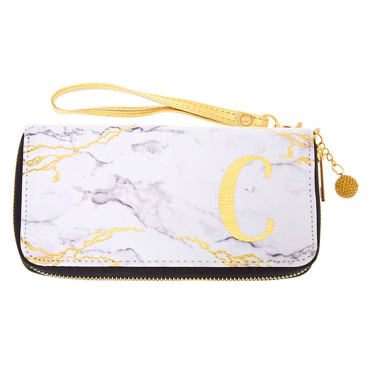 Marble Initial Wristlet - C,