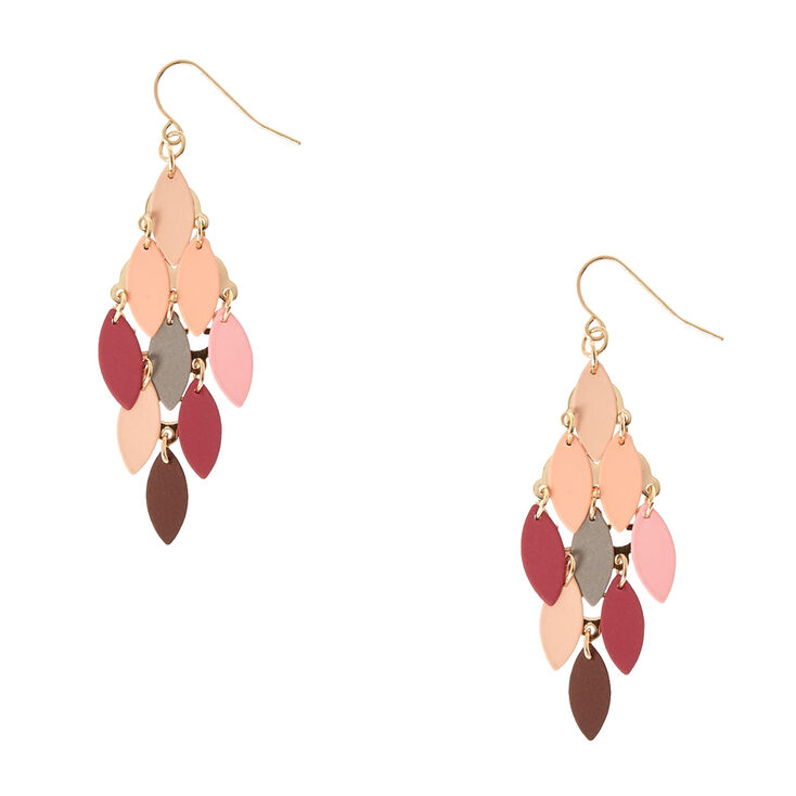 Multi-Colored Marquis Disc Chandelier Drop Earrings,