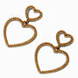 Gold-tone Twist Heart 2&#39;&#39; Drop Earrings,
