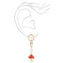 Gold 2&#39;&#39; Mushroom Drop Earrings,