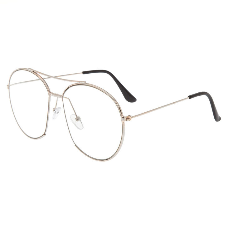 Silver Oversized Aviator Frames,