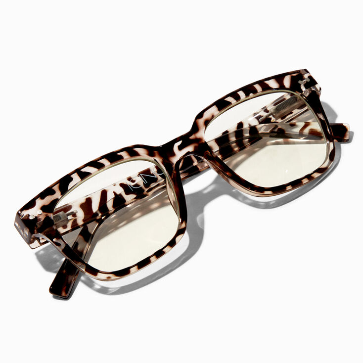 Animal Print Retro Clear Lens Frames,