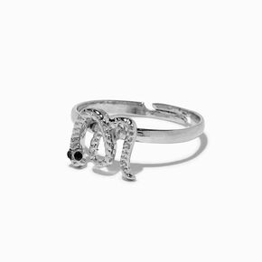 Silver-tone Snake Initial Ring - M,