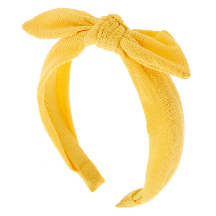 Knotted Bow Headband - Mustard,