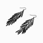 Black Fringe 3.5&quot; Drop Earrings,