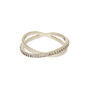 Silver Embellished Criss Cross Ring,