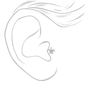 Silver 16G Turtle Tragus Stud Earring,