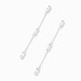 Gold Cubic Zirconia Baguette 2.5&quot; Linear Drop Earrings,