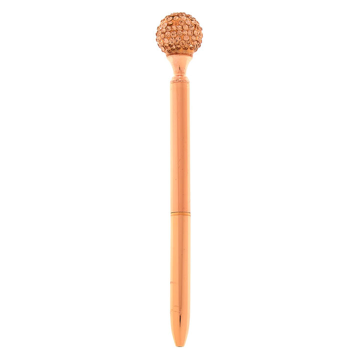 Crystal Ball Top Pen - Rose Gold,