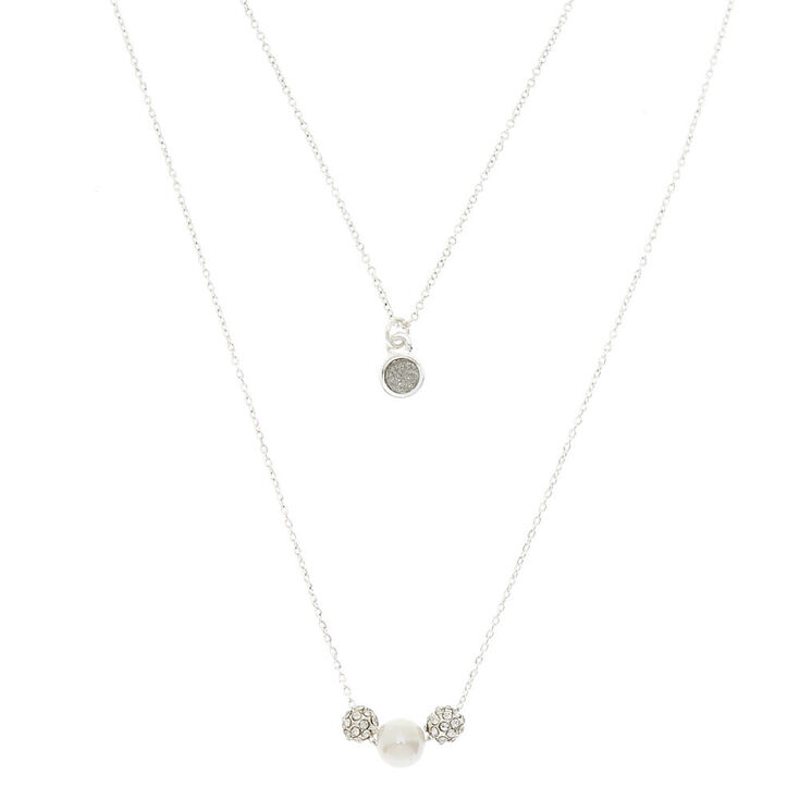 Silver Mermaid Pearl Multi Strand Necklace,