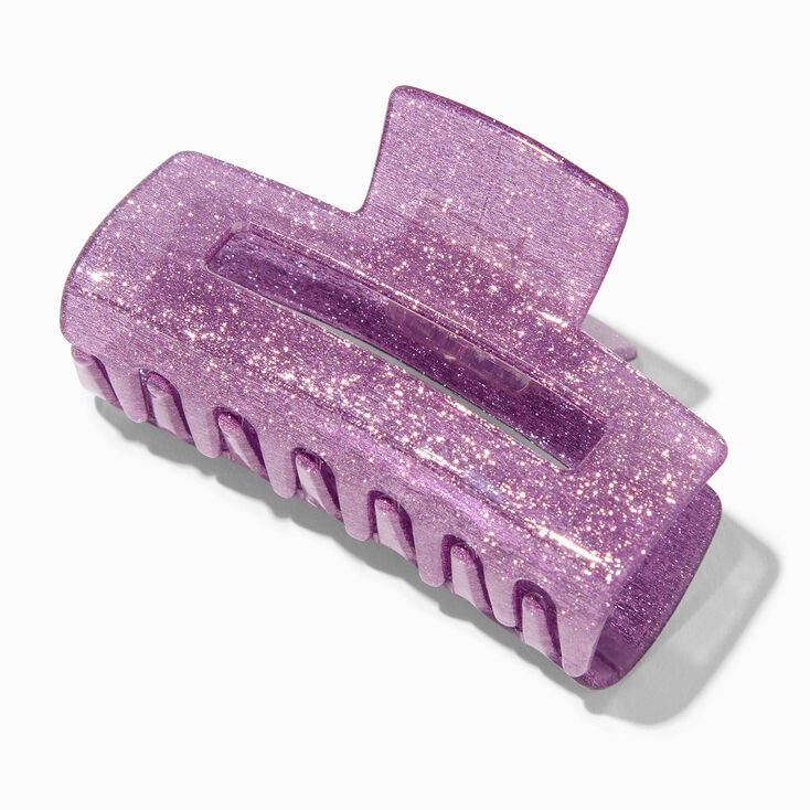 Purple Glitter Medium Hair Claw,