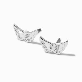 Silver-tone Butterfly Wings Stud Earrings,
