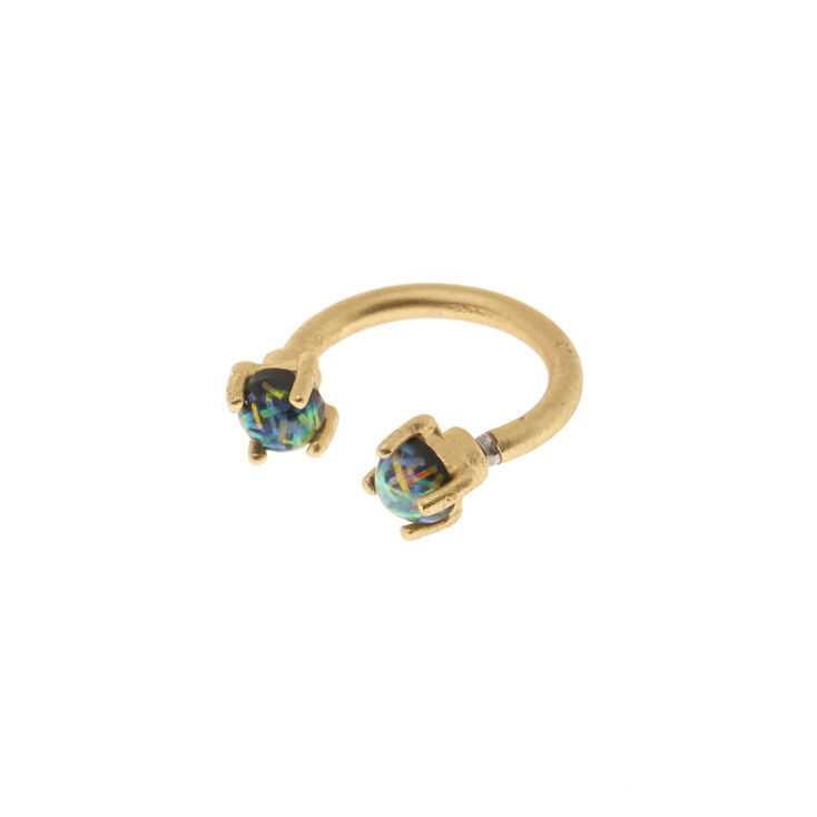 16G Green Opal Rook Earring,