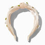 Ivory Vine &amp; Flower Dangle Knotted Headband,