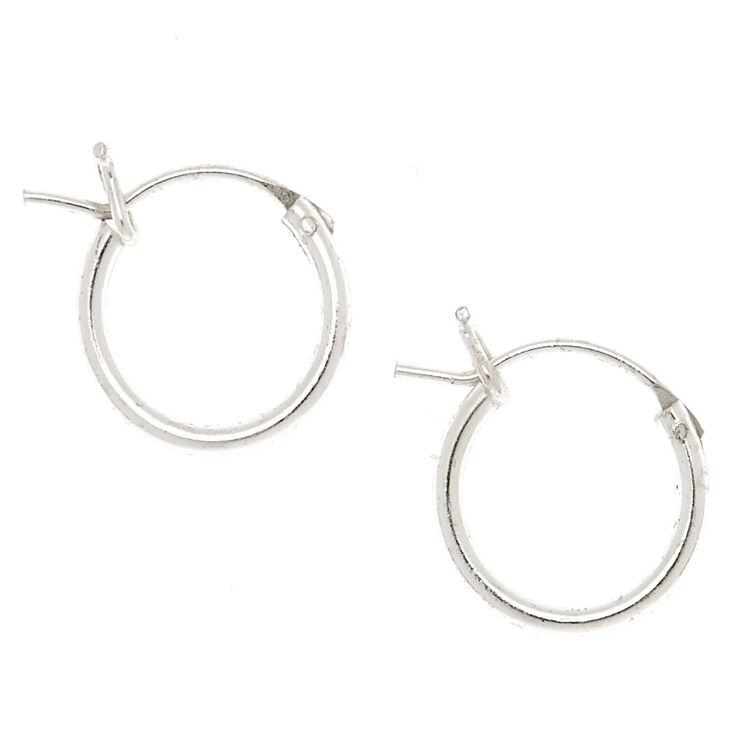 Sterling Silver Hinged Hoop Earrings,