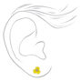 Sterling Silver Daisy Stud Earrings - Yellow,