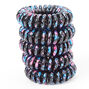 Black Splatter Mini Coil Hair Ties - 5 Pack,