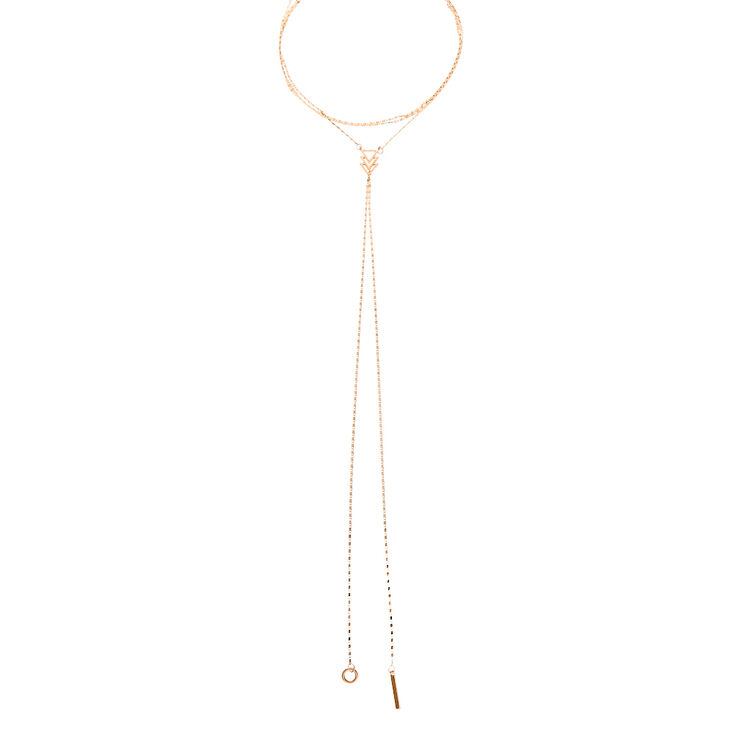 Gold-Tone Multi-Strand Long Necklace,