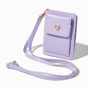 Lavender Butterfly Wallet with Lanyard,